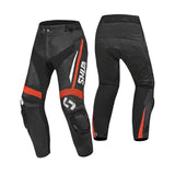 SHUA INFINITY Motorcycle Leather Pants Black Red