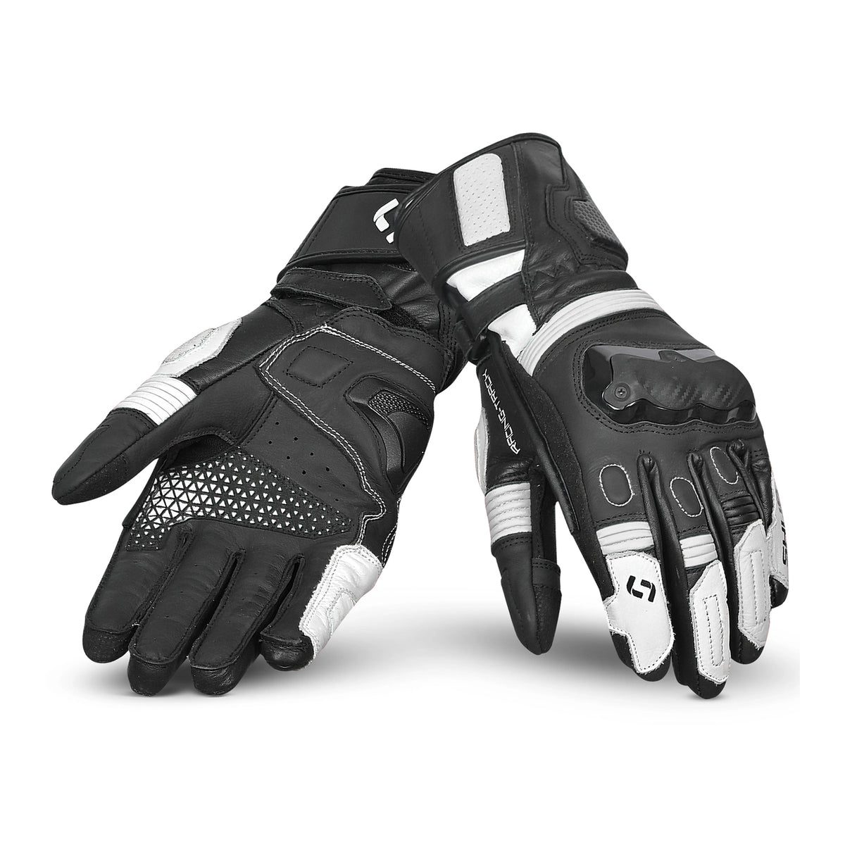 SHUA RANGER PRO Luvas De Moto Corrida Homem Preto Branco