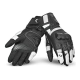SHUA RANGER PRO Luvas De Moto Corrida Homem Preto Branco