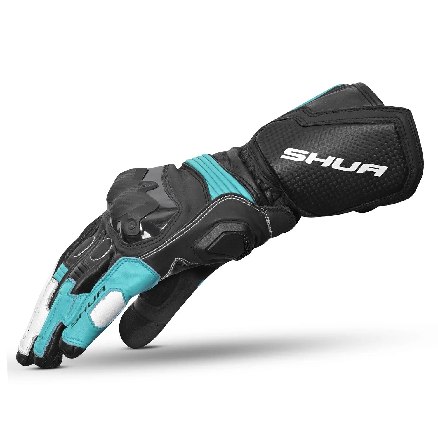 SHUA RANGER PRO Luvas De Moto Corrida Homem Branco Turquise – 4 – Maximomoto PT