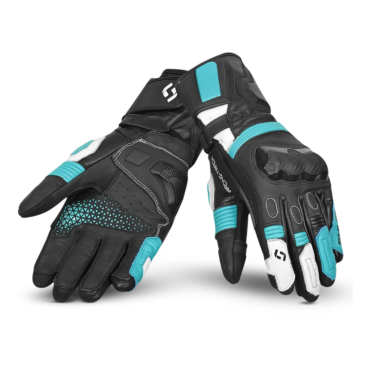 SHUA RANGER PRO Luvas De Moto Corrida Homem Branco Turquise