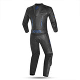 SHUA 2PC INFINITY Moto Homem Fatos Preto Azul - Imagem traseira do terno