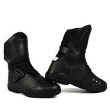 SHUA HUB WP Moto Couro Botas Preto - Imagem dupla de botas