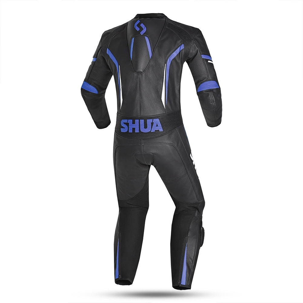 SHUA INFINITY 1 PC Moto Homem Fatos Preto Azul - Imagem traseira do terno