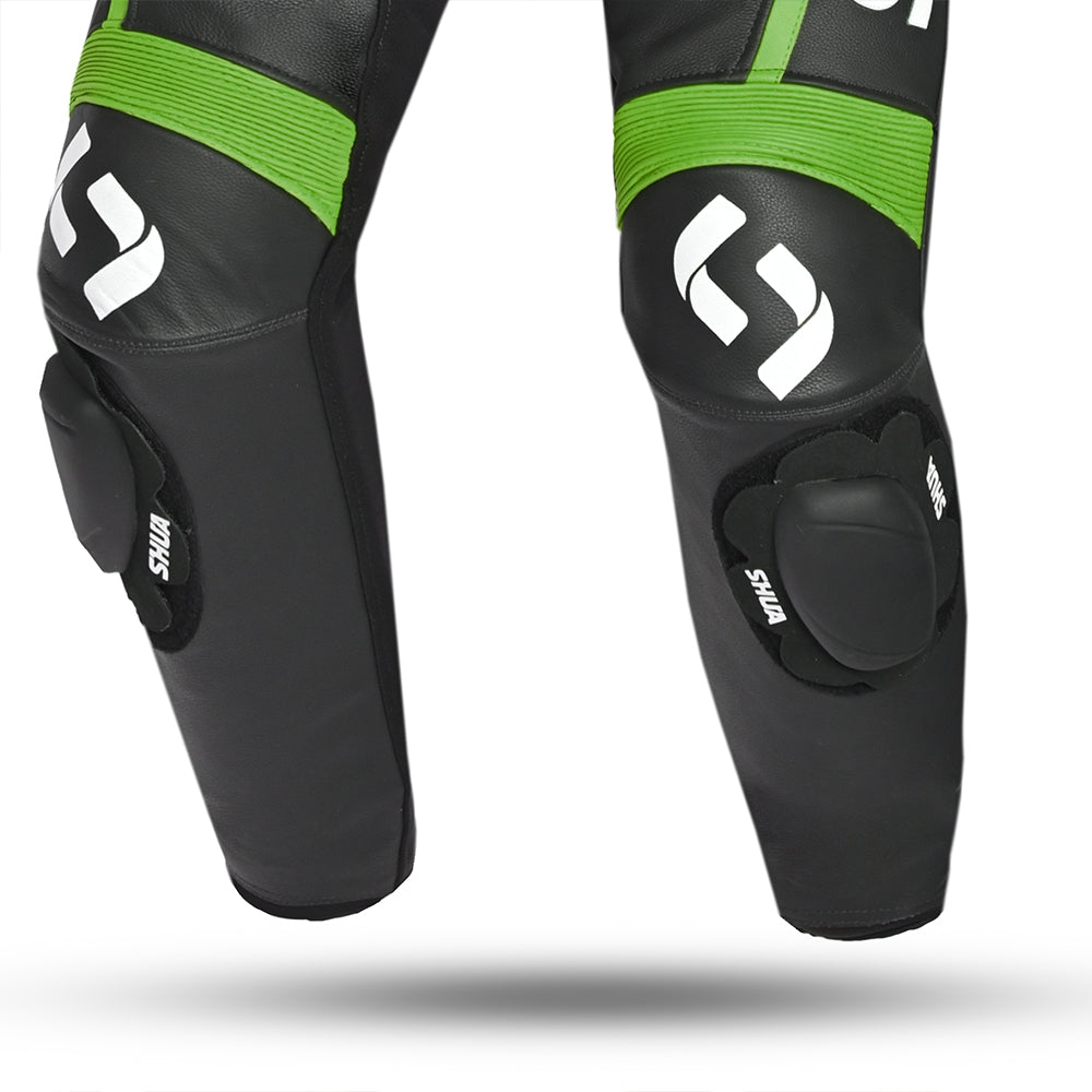 SHUA INFINITY 1 PC Moto Homem Fatos Preto Verde - Imagem do lado do joelho do terno