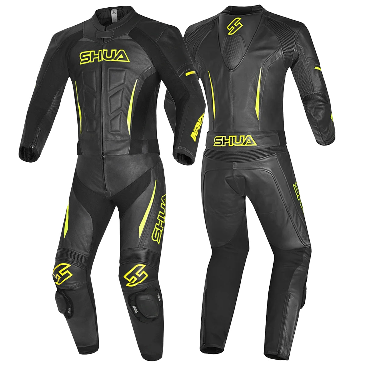 SHUA INFINITY 2 PC Moto Homem Fatos Preto Amarelo -Imagem dupla de ternos
