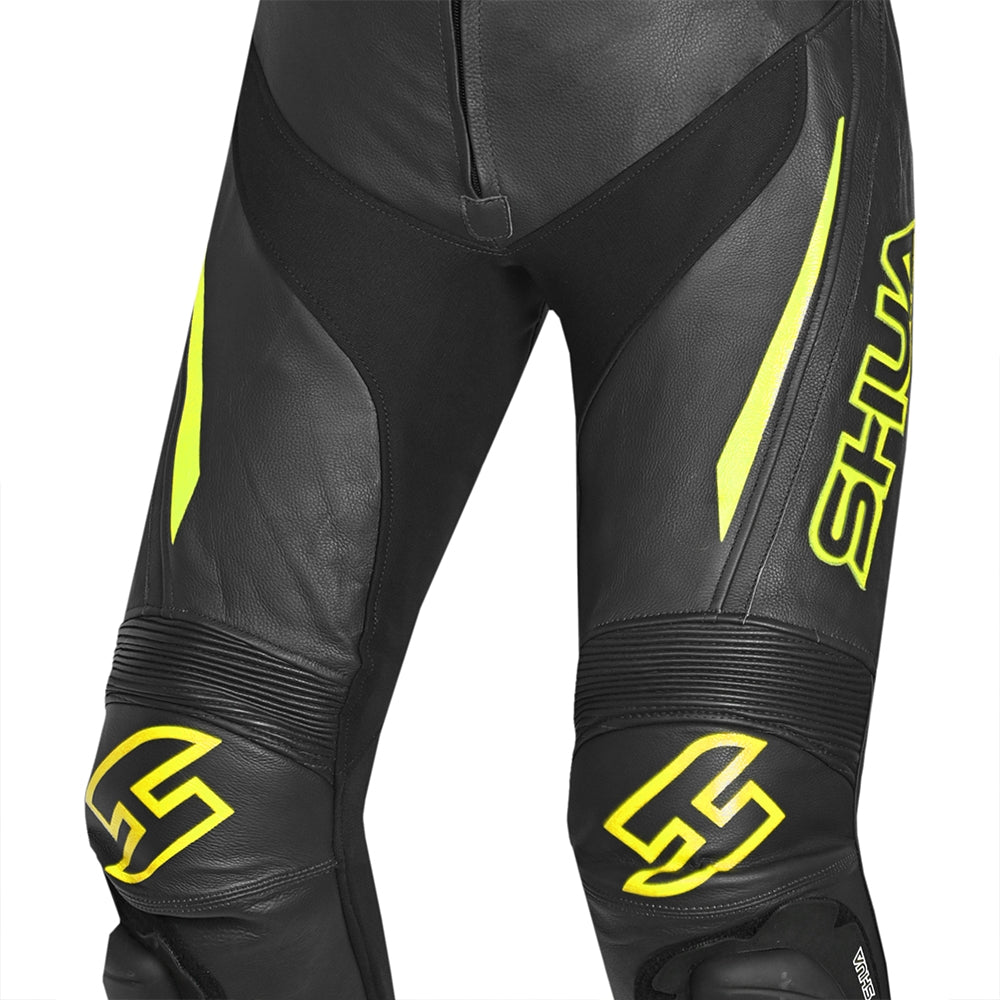SHUA INFINITY 2 PC Moto Homem Fatos Preto Amarelo - Imagem central do traje de frente.