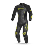 SHUA INFINITY 2 PC Moto Homem Fatos Preto Amarelo imagem frontal do terno