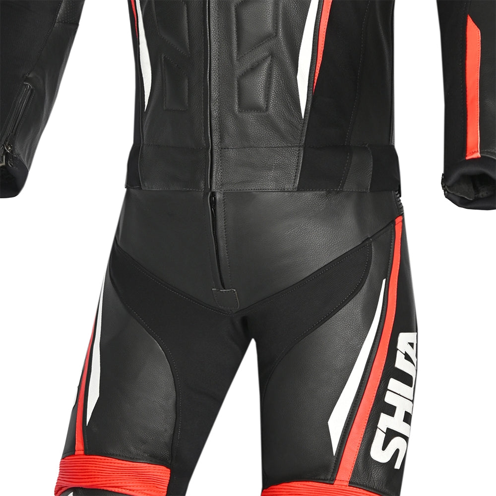 SHUA INFINITY 2 PC Moto Homem Fatos Preto Vermelho - Imagem central do traje de frente.