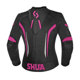 SHUA INFINITY Women's Motorcycle Jackets Black Fuchsia