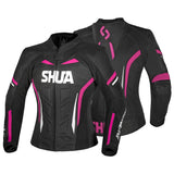 SHUA INFINITY Women's Motorcycle Jackets Black Fuchsia