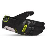 SHUA SEA BREEZE Luvas De Moto Preto Cinza Amarillo Fluor