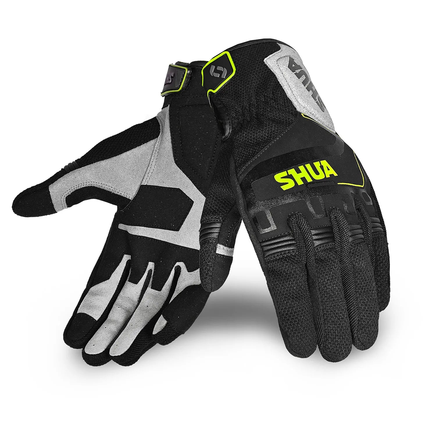 SHUA SEA BREEZE Luvas De Moto Preto Cinza Amarillo Fluor – 1 – Maximomoto PT