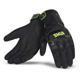 SHUA SEA BREEZE Moto Luvas Preto Amarelas - Imagem dupla de luvas