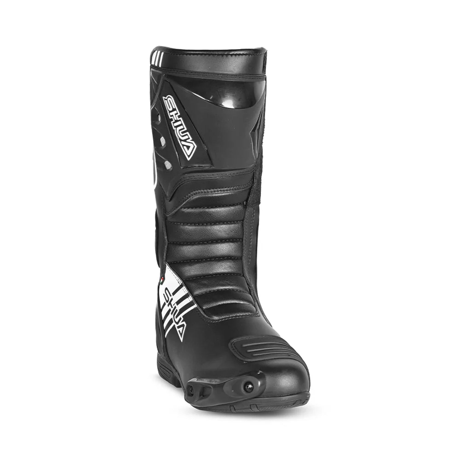SHUA SUPER TECH Motorcycle Boots, Black and White Leather  – 4 – Maximomoto PT