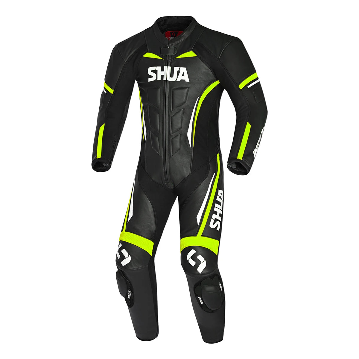 SHUA INFINITY 1 PC Motorcycle Men's Suits Black Fluorescent Yellow