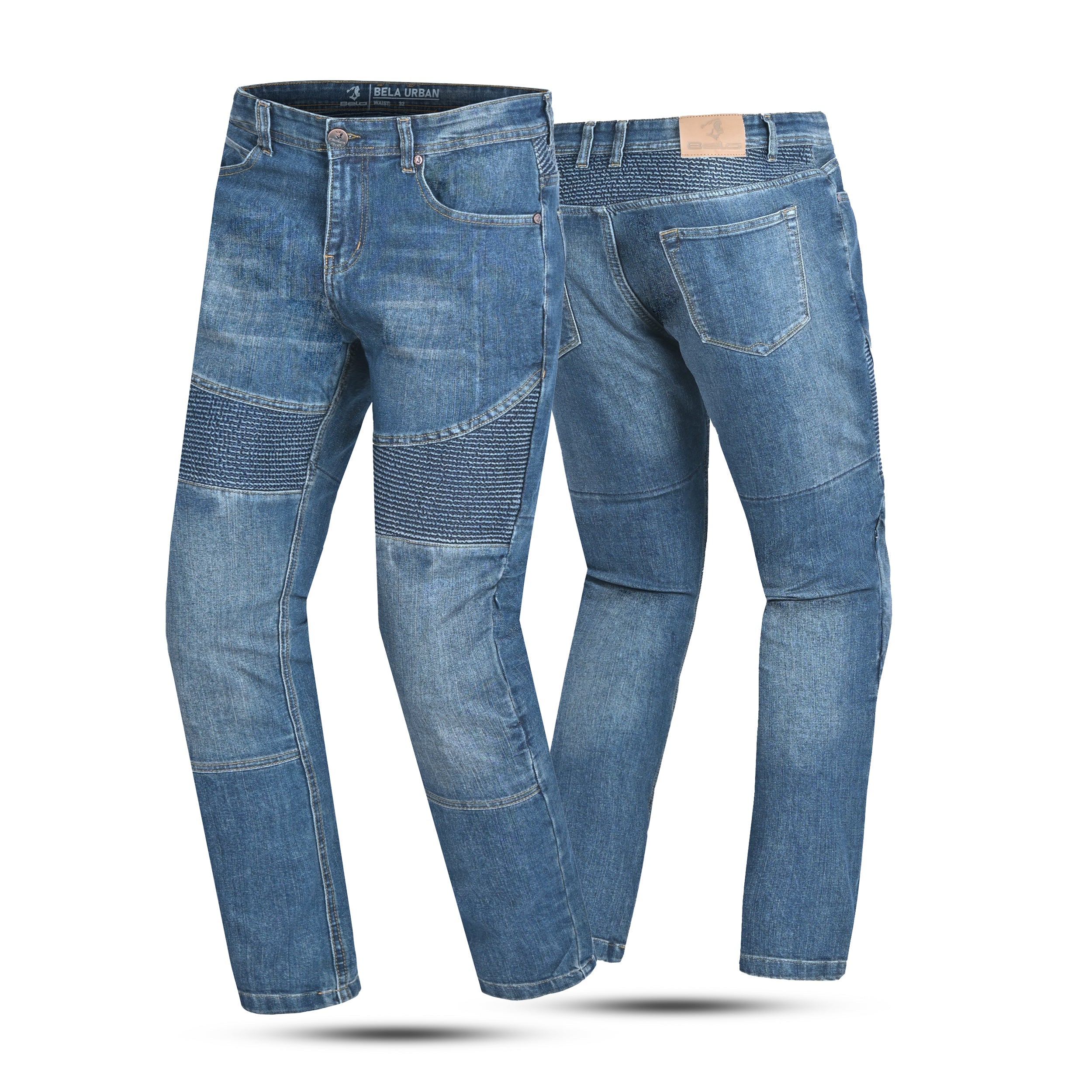 BELA URBAN Denim Jeans Moto Senhora Calcas Azul Con Spray