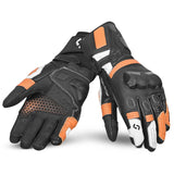 SHUA RANGER PRO Moto Homem Corrida Luvas Preto Branco Laranja