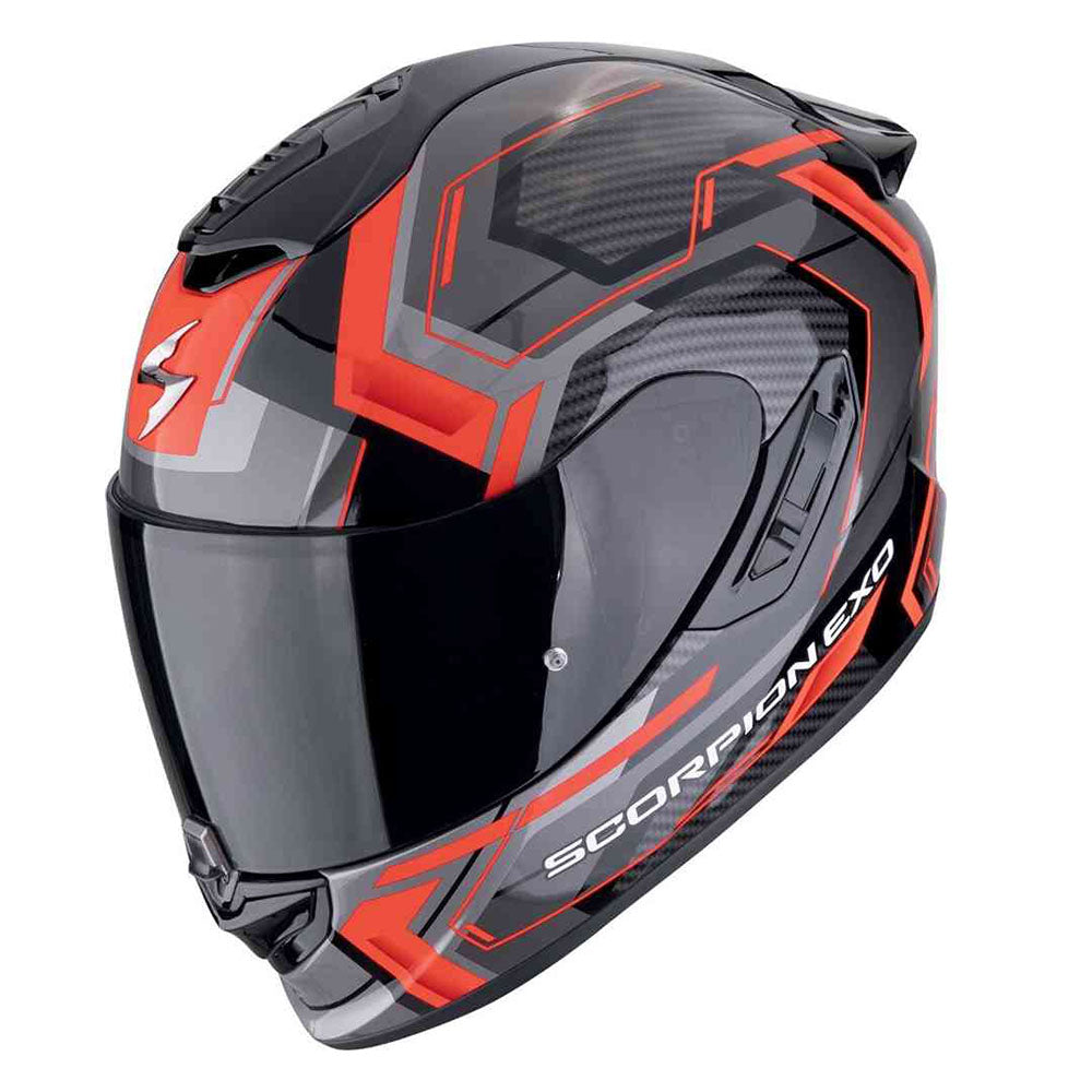 SCORPION EXO-1400 EVO 2 AIR LINART MOTO CAPACETE INTEGRAL PRETO VERMELHO