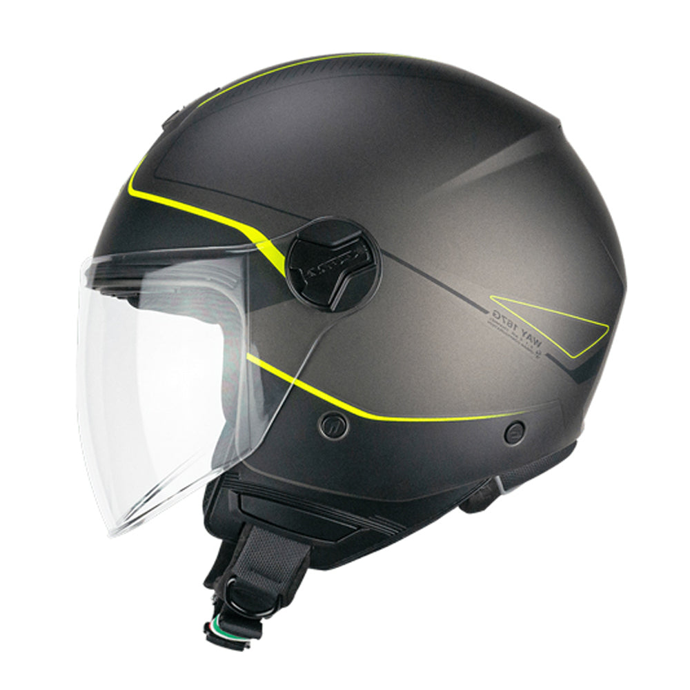 CGM 167G FLO WAY Casco Jet Antracita Amarillo Fluo Satinado Largo