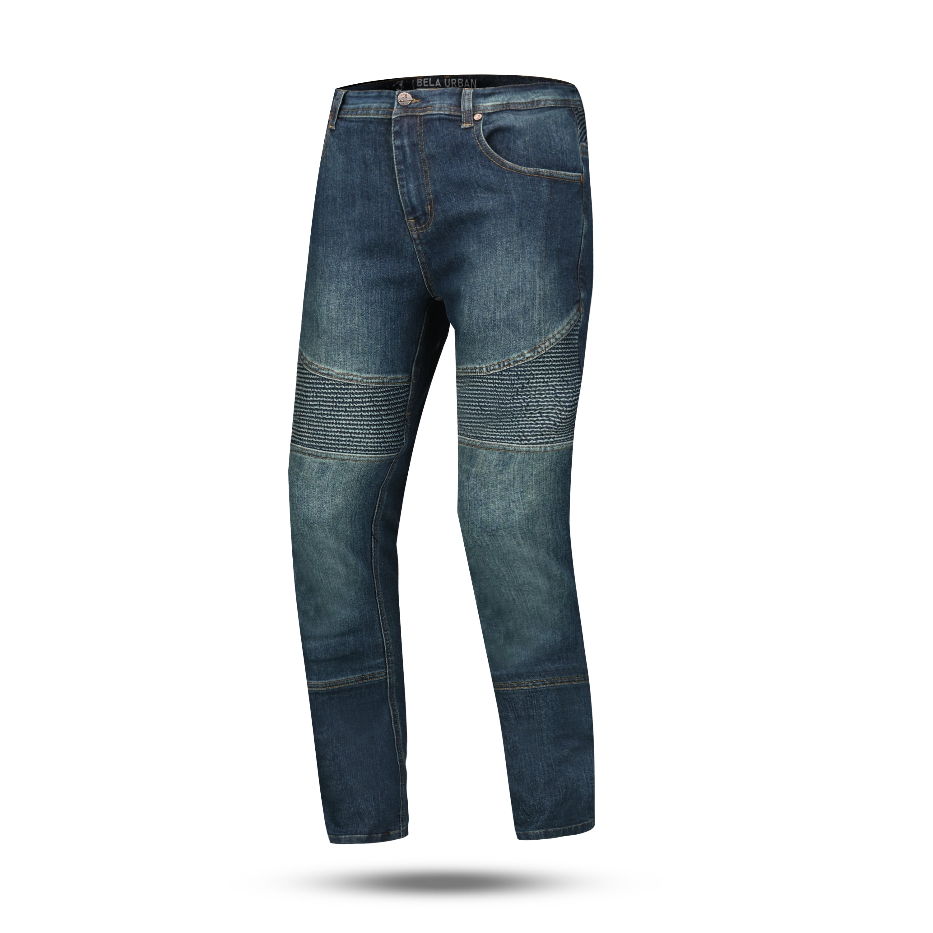 BELA Denim Jeans Urbano Moto Senhora Calcas Vintage Azul 32L