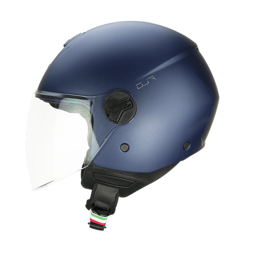 CGM 167A FLO MONO Abierto Scooter Casco Satén Azul largo