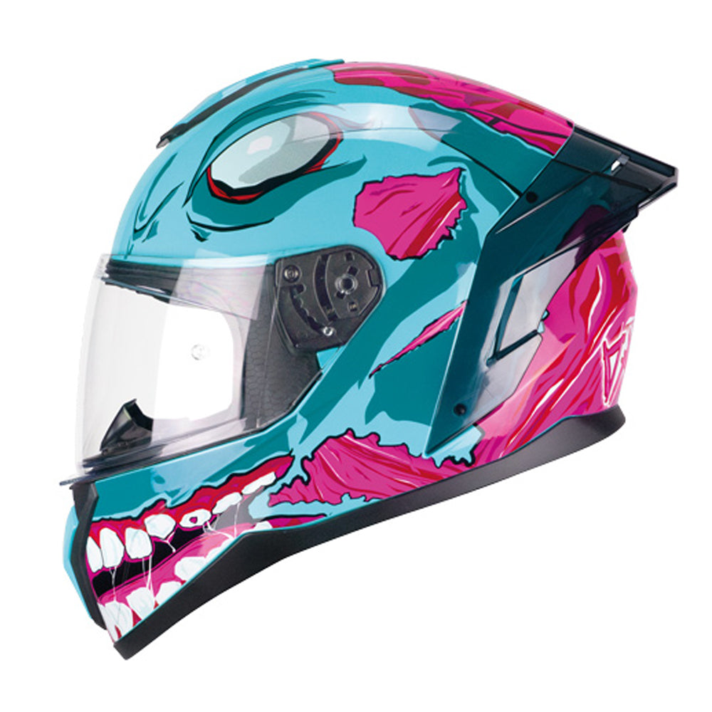 CGM 330U RIOT UNDEAD Full Face Motorcycle, Blue Pink Helmet – 1 – Maximomoto PT