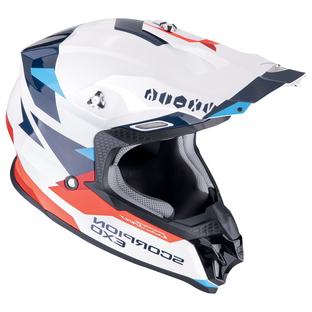 SCORPION VX-16 EVO AIR ROD Enduro Moto Casco Blanco Rojo Azul – 2 – Maximomoto PT