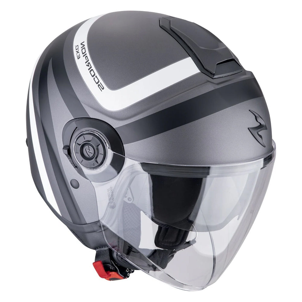 SCORPION EXO-CITY II RIVA Open Jet Casco Matte Silver-Black-White – 2 – Maximomoto PT