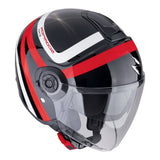 SCORPION EXO-CITY II RIVA Abierto Jet Casco Negro Rojo
