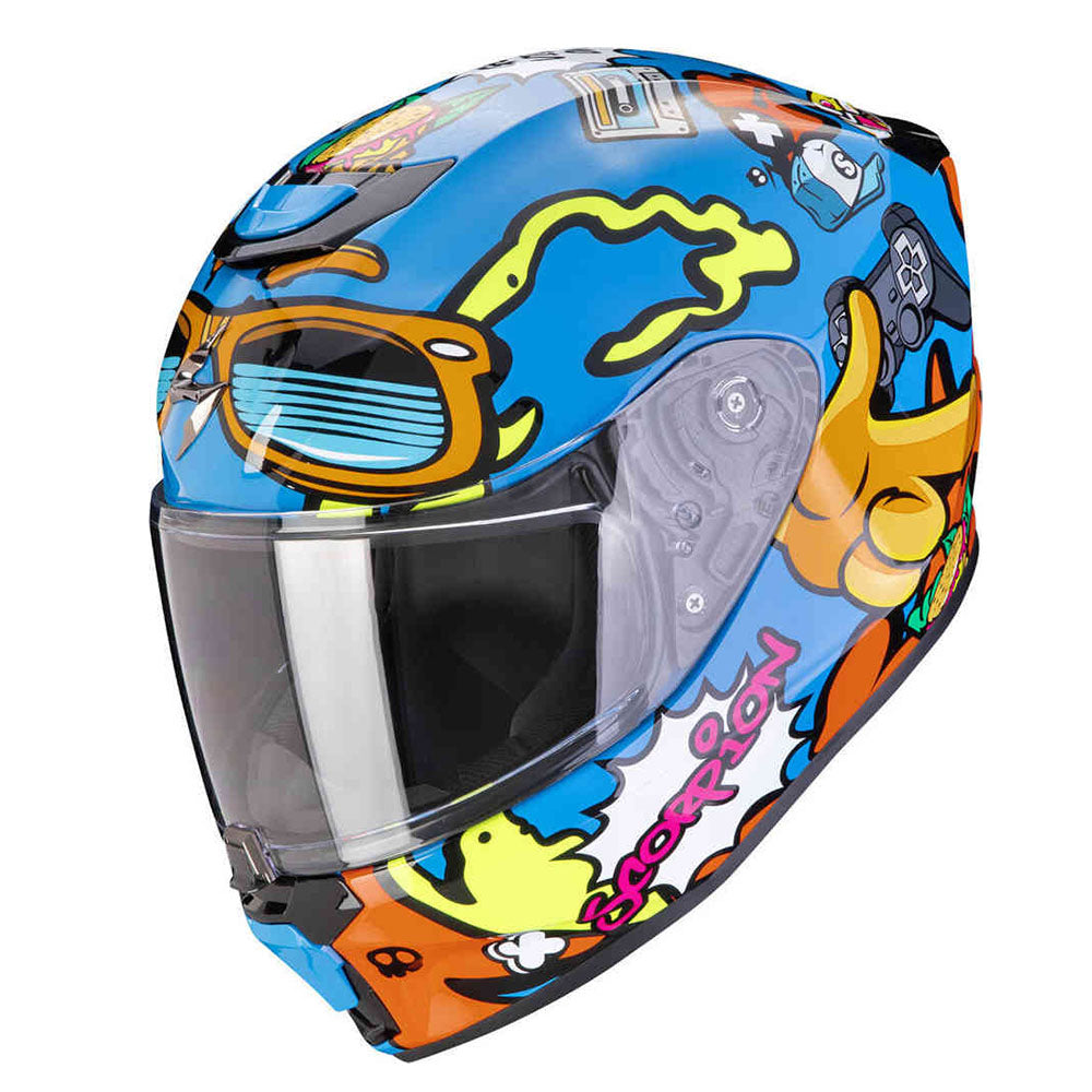 SCORPION EXO-JNR AIR FUN INTEGRAL CASCO Azul-Naranja – 1 – Maximomoto PT
