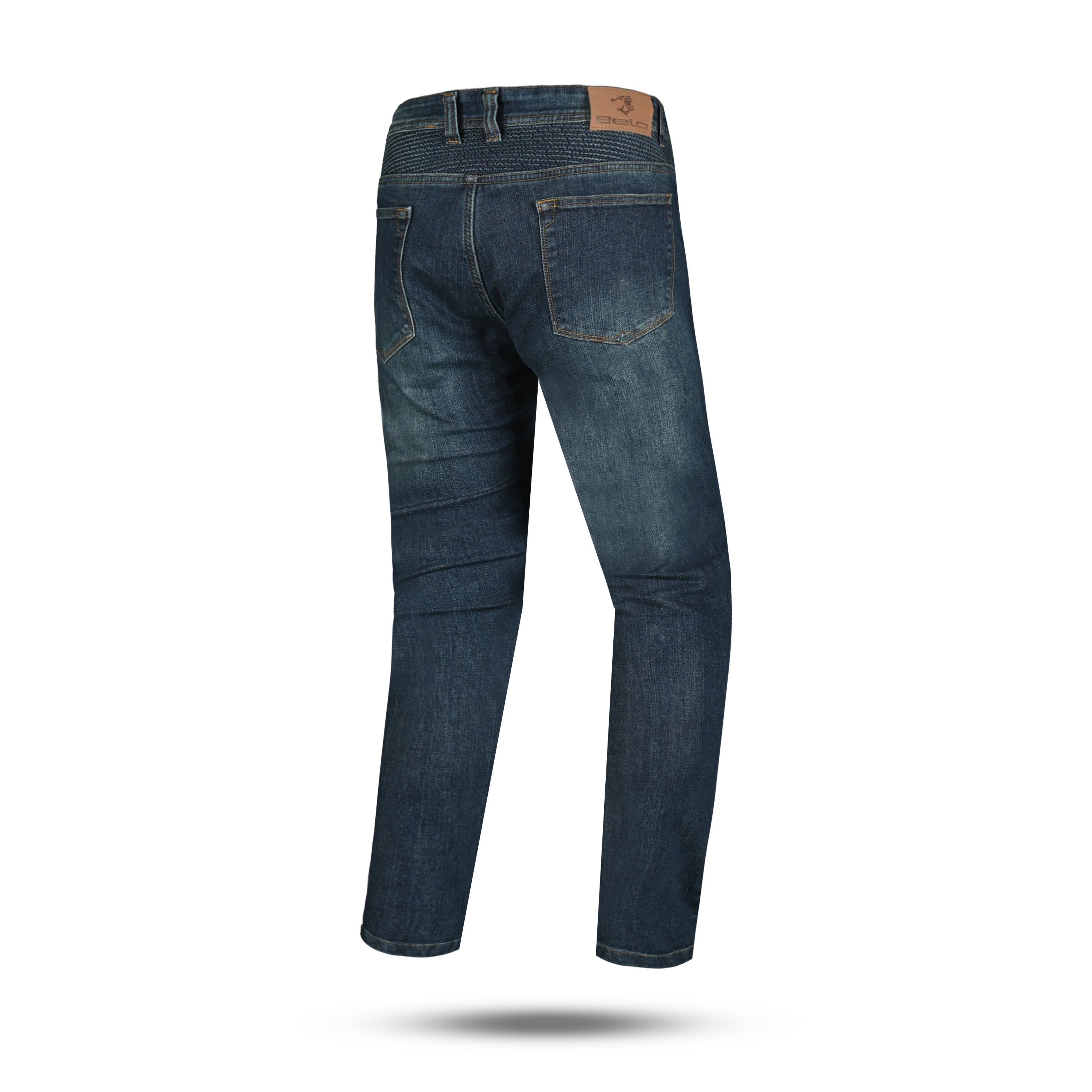 BELA Denim Jeans Urbano Moto Senhora Calcas Vintage Azul 32L