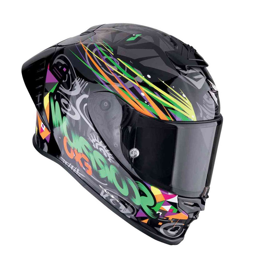 SCORPION EXO-R1 EVO AIR SAVAGE INTEGRAL HELMET Black Green Orange – 2 – Maximomoto PT