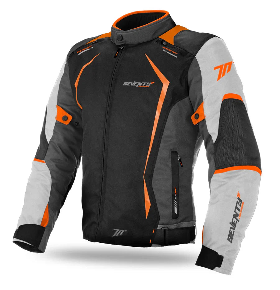 SEVENTY SD-JR47 Winter Motorcycle Competition Jackets Black/Hielo/Narange – 1 – Maximomoto PT