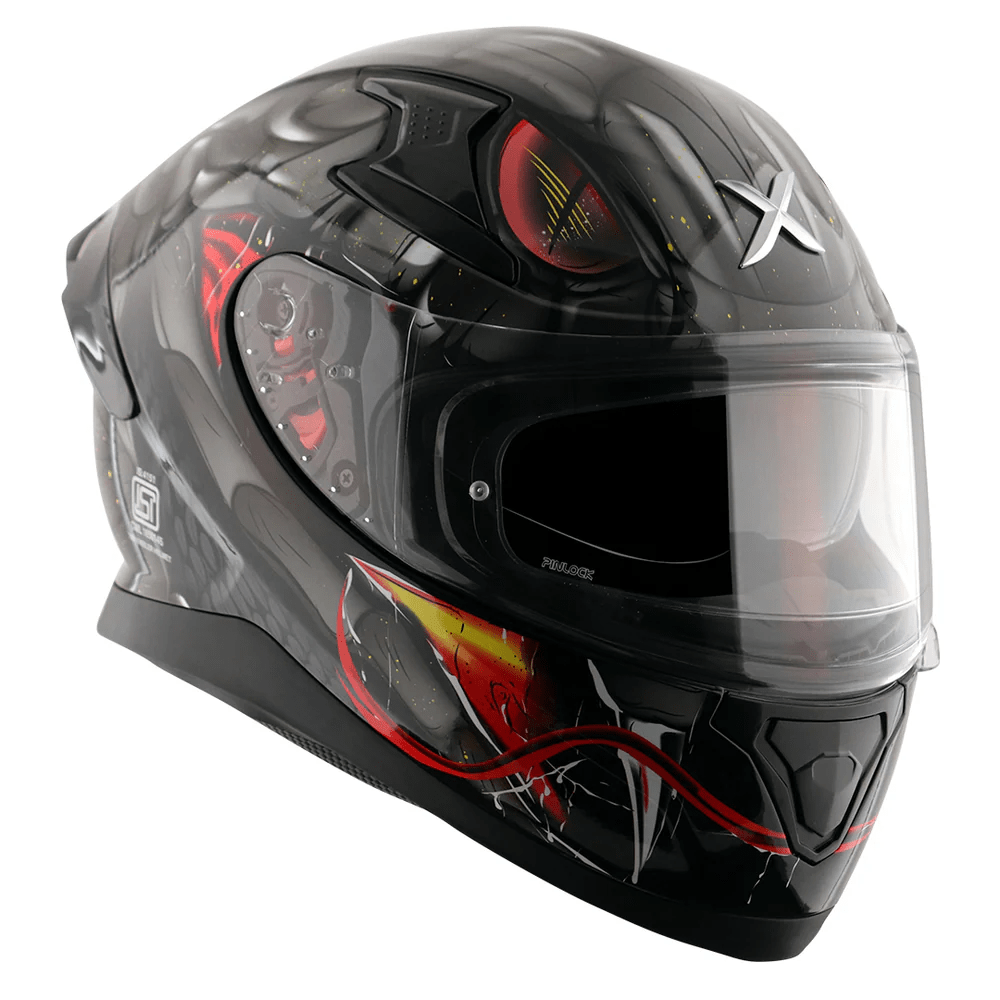 AXOR APEX VENOMOUS DV Moto Integral Capacete Preto Matt Cinza – 8 – Maximomoto PT