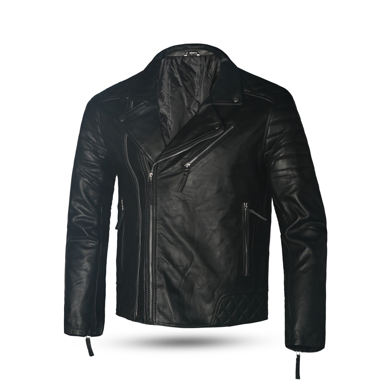 BELA SWISS Moto Homem Couro Moda Casacos Preto