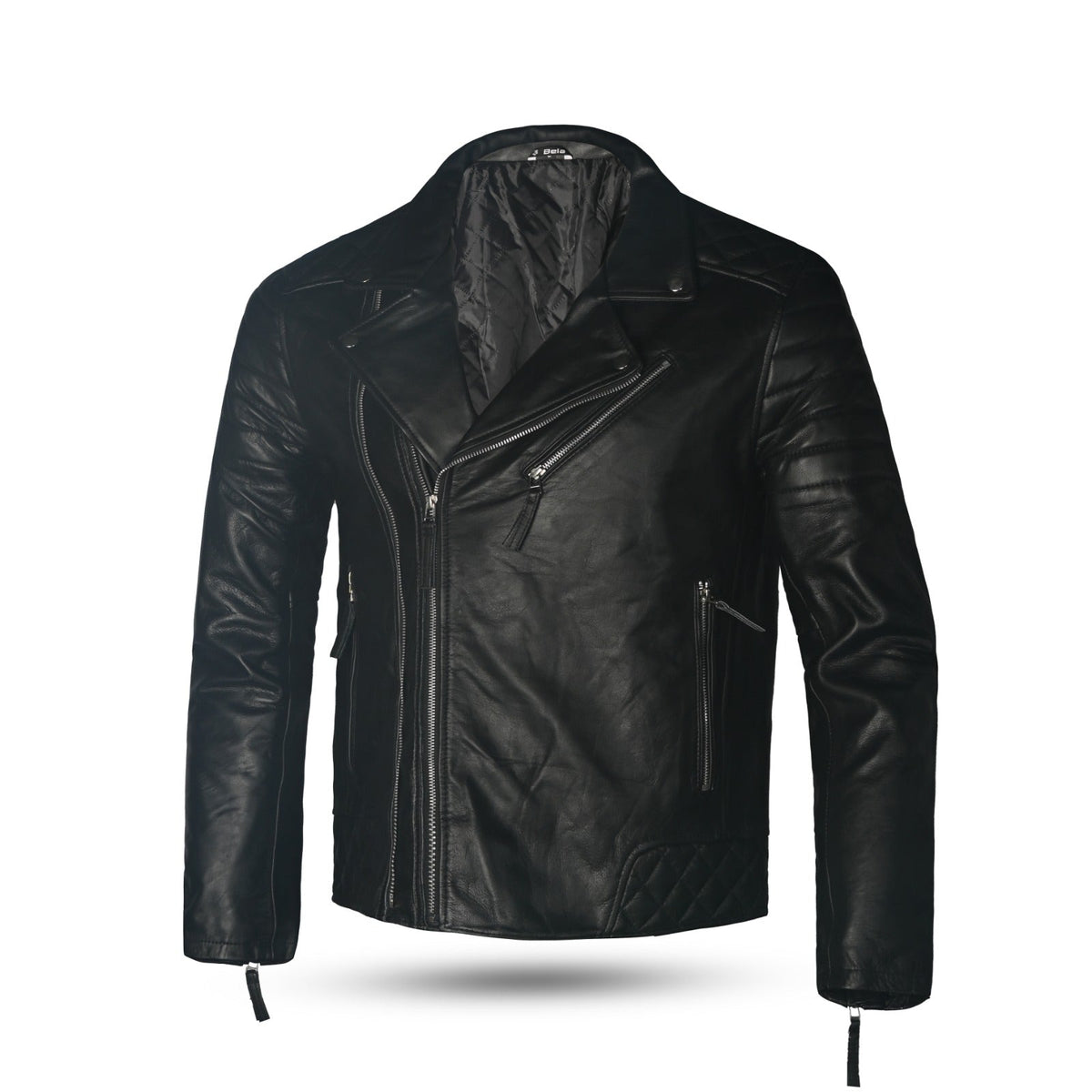 BELA SWISS Moto Homem Couro Moda Casacos Preto