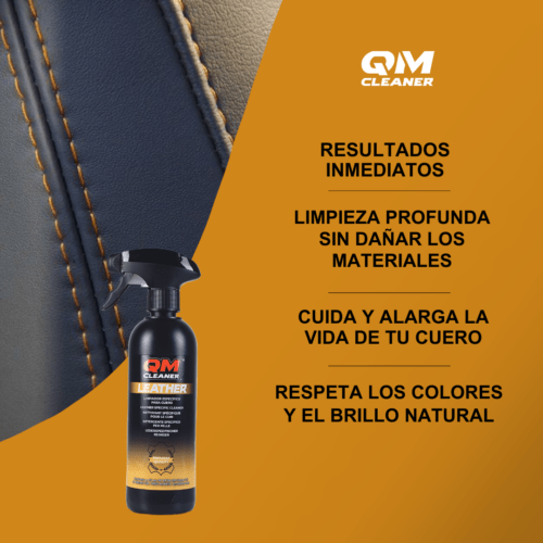 QM CLEANER LEATHER LIMPIADOR DE PIEL, CUERO Y POLI PIEL 500ML – 2 – Maximomoto PT
