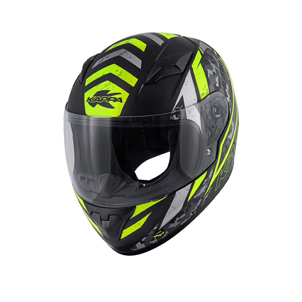 Kappa KJ04 Junior DESPORTOS TURNÊ ROSTO COMPLETO Capacete Preto Amarelo