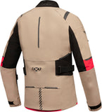 IXON M-SKEID Moto Hombre Chaqueta Textil Arena Negro Rojo