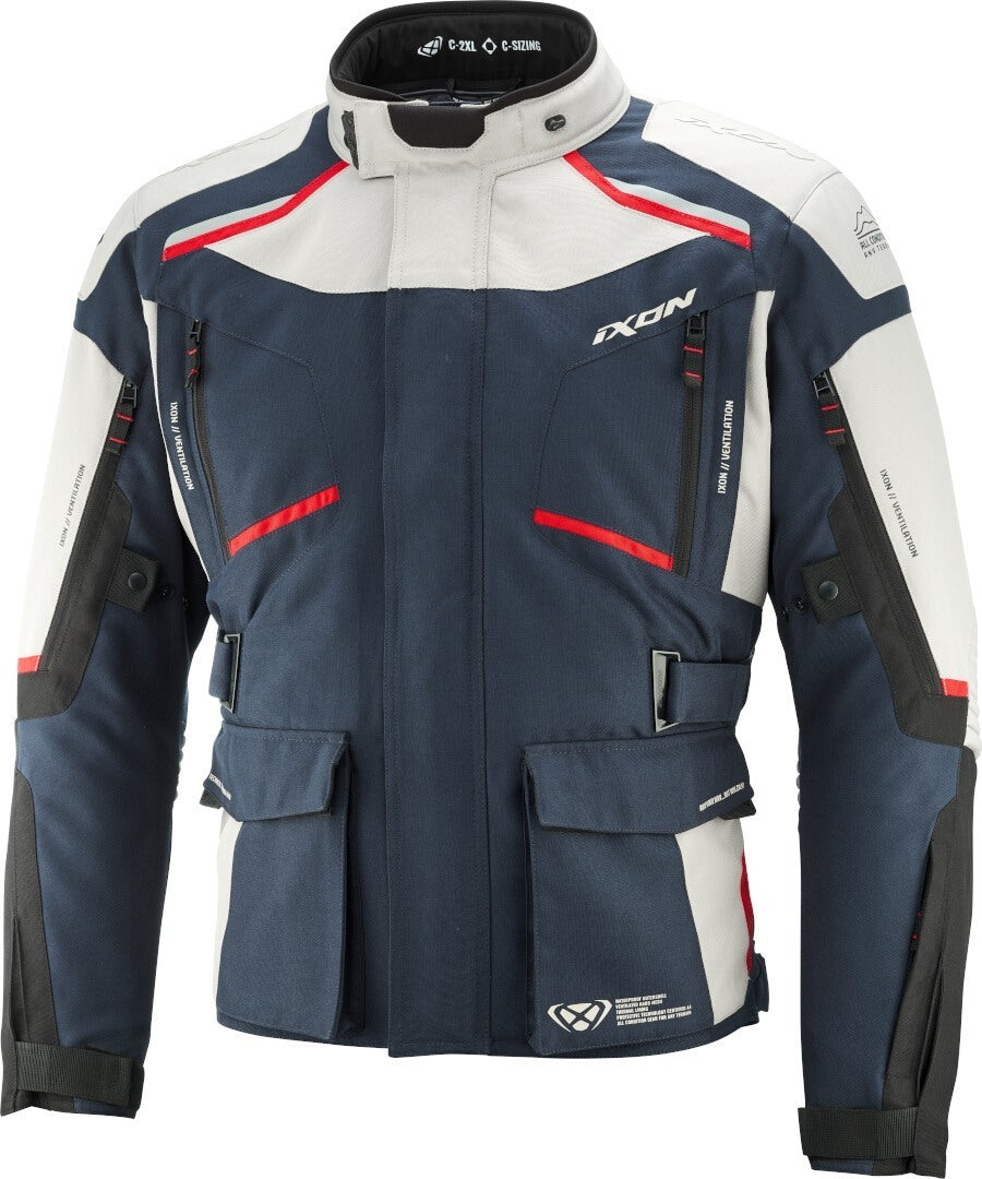 IXON Midgard C Waterproof Textile Motorcycle Jacket Gray/Blue – 1 – Maximomoto PT
