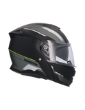 SHIRO DISCOVER ROYAL Moto Modular Capacete Preto Matt Verde