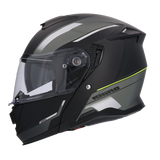 SHIRO DISCOVER ROYAL Moto Modular Capacete Preto Matt Verde