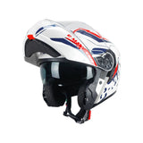 CGM 569G C-MAX City De Moto Casco Modular Azul Blanco Rojo