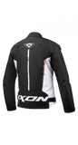 IXON CORDOLO Hombre Textil Moto Chaqueta Negro Blanco Rojo