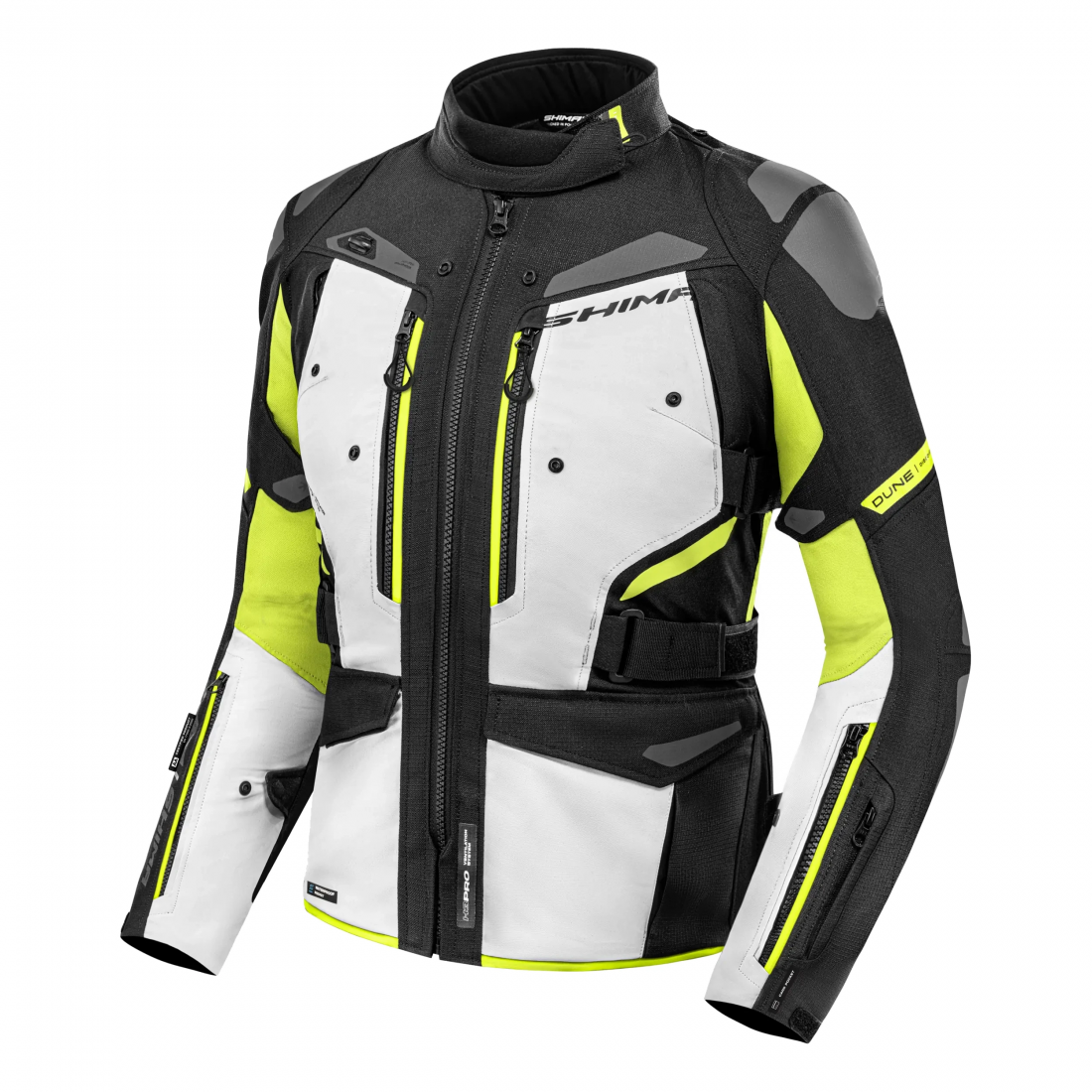 SHIMA DUNE SENHORA CASACOS TEXTIL DE MOTO PRETO AMARILLO FLOU
