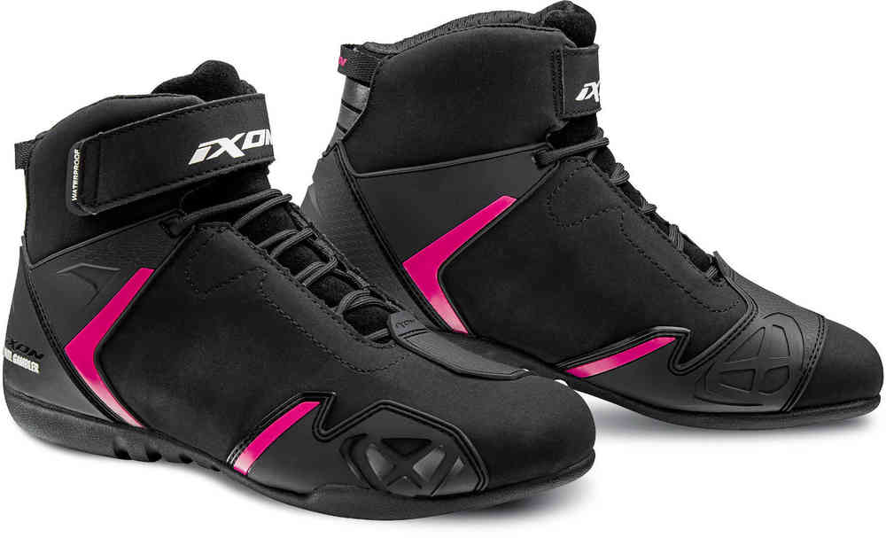 IXON GAMBLER WP MOTOCICLISTA MULHER BOTAS PRETAS FÚCSIA
