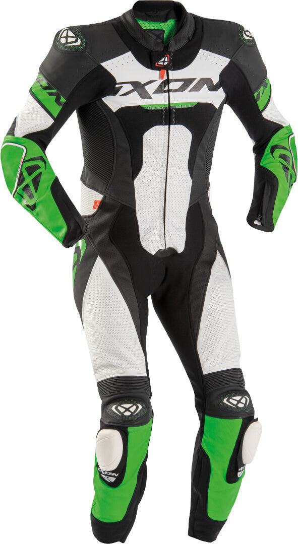 IXON JACKAL 1 PC Moto Homem Couro Fatos Preto Branco Verde – 1 – Maximomoto PT