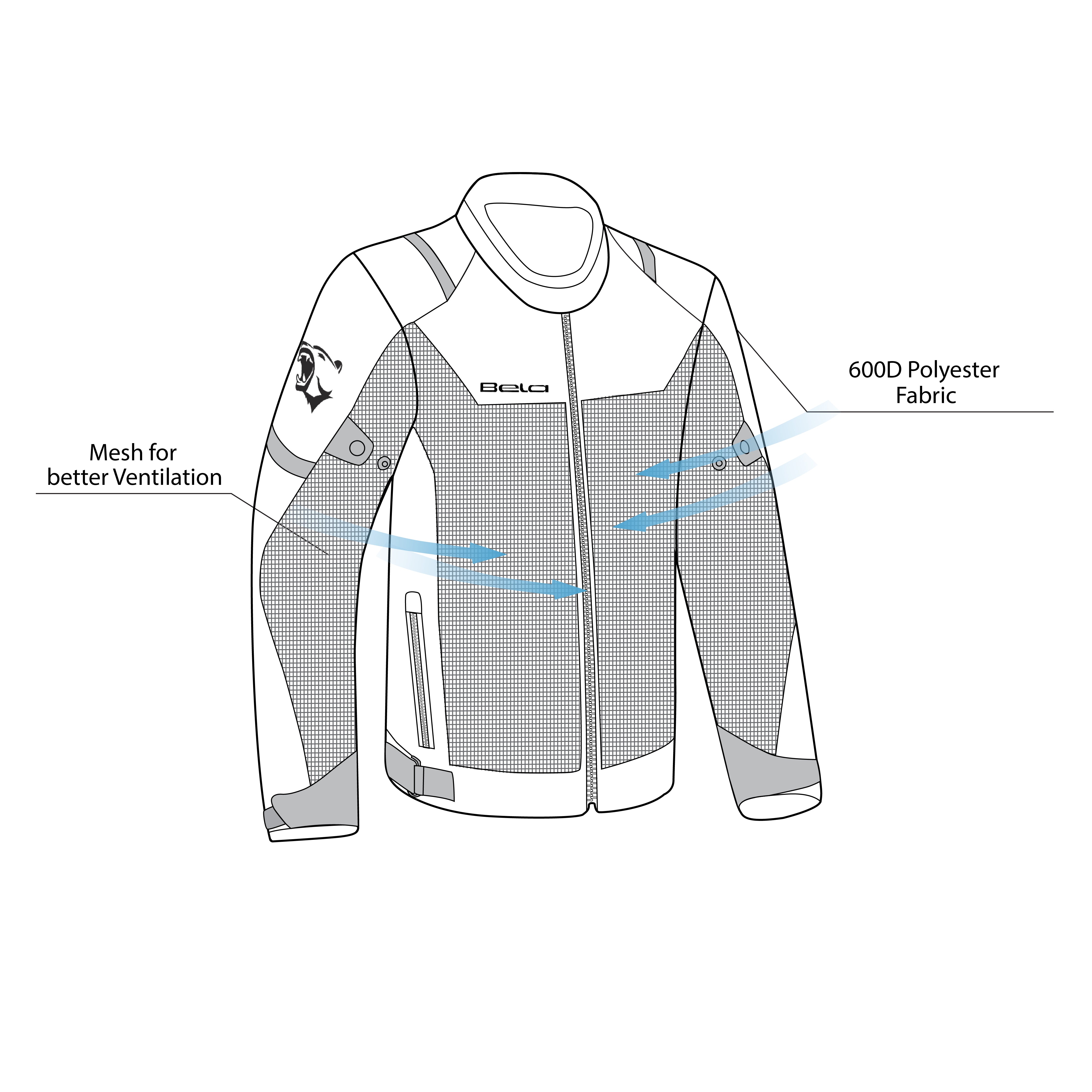 BELA MESH PRO Moto Casaco Homem Gelo Cinzento – 15 – Maximomoto PT