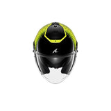 SHARK RS JET Moto Capacete Preto Amarelo Prata